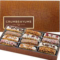CRUMBS & YUMS holiday cookies gift basket front view ideal for gifting occasions