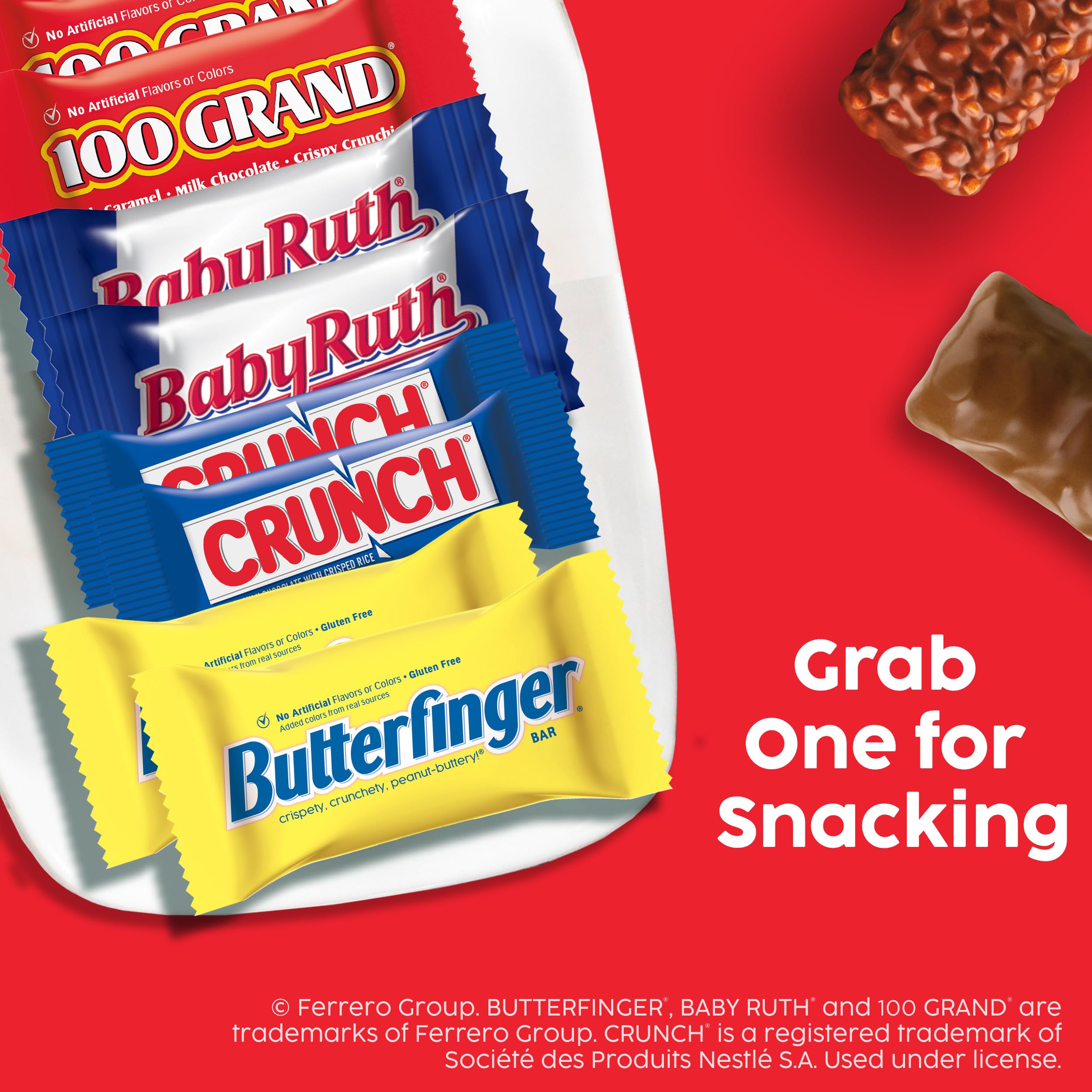 Crunch and candy display close-up, perfect for holiday or gift-giving occasions.