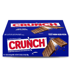 CRUNCH full-size milk chocolate bar with crisped rice for a satisfying crunch.