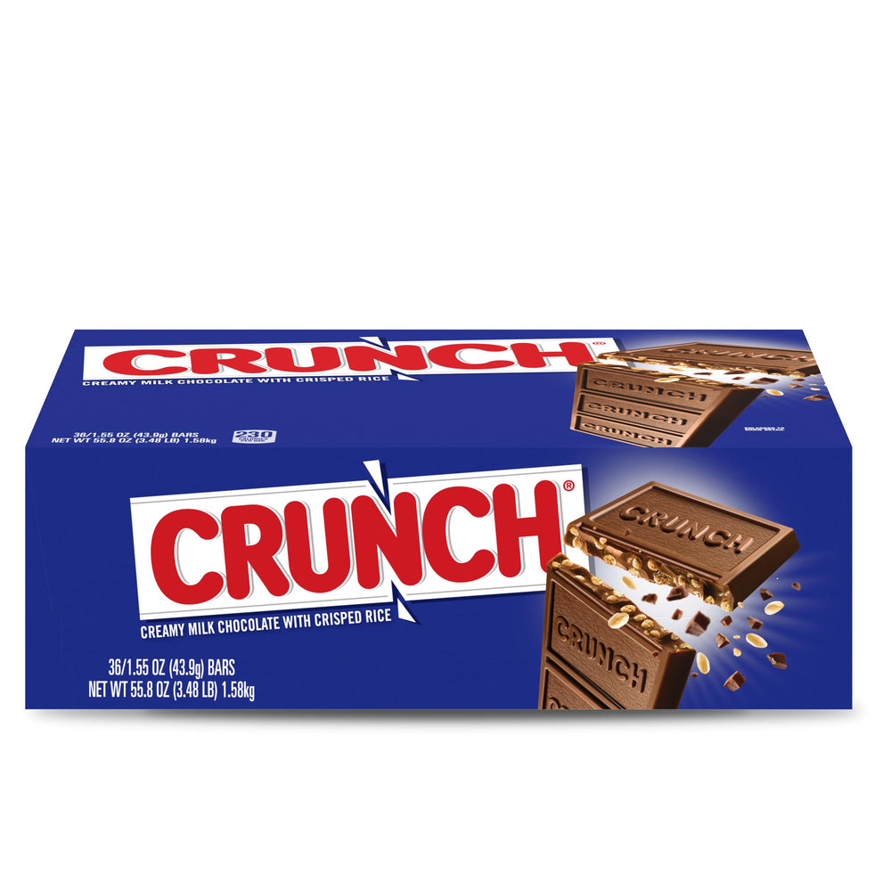 Crunch full-size bar pack unwraps; great for sharing and on-the-go moments.