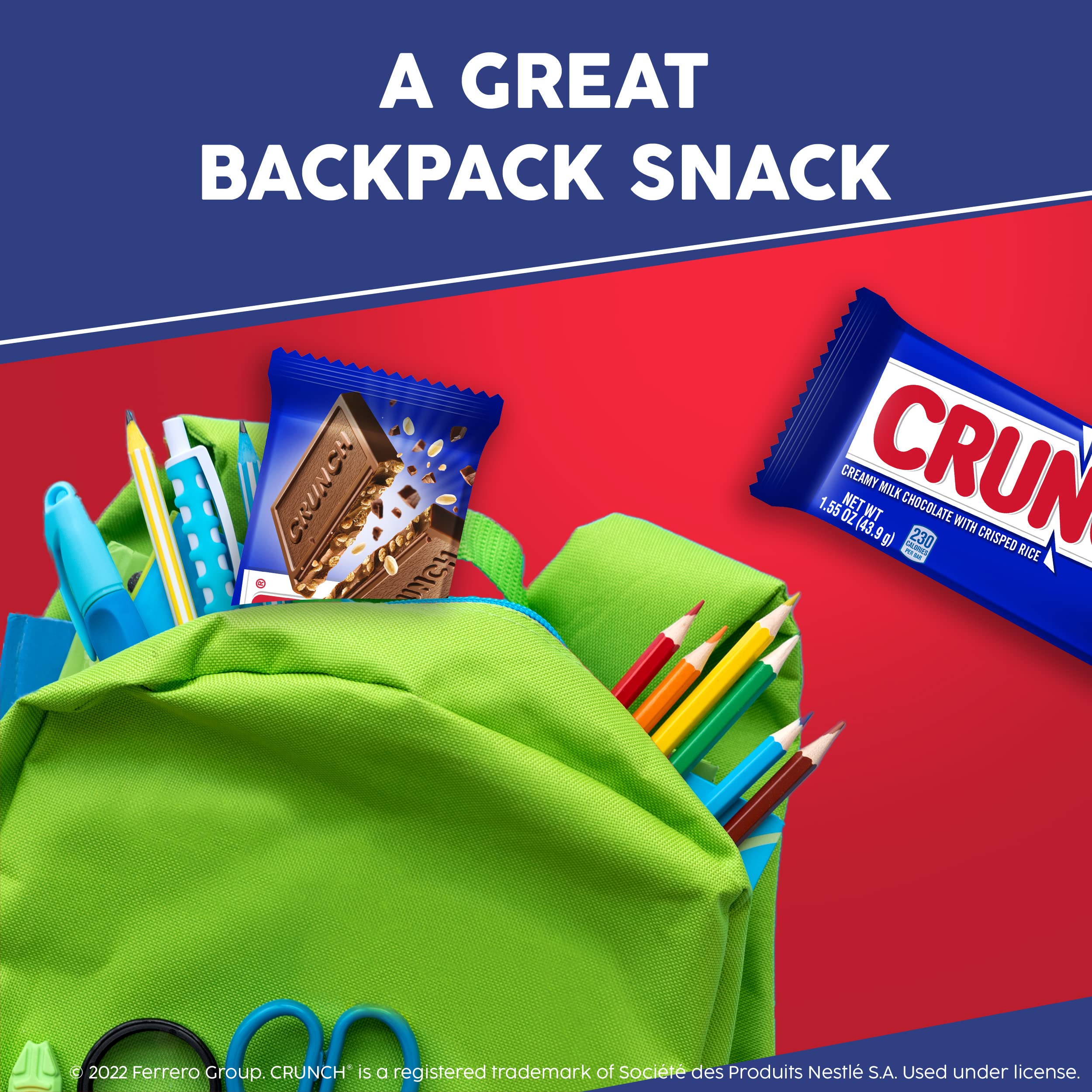 CRUNCH full-size bar wrapper ready for sharing and travel.