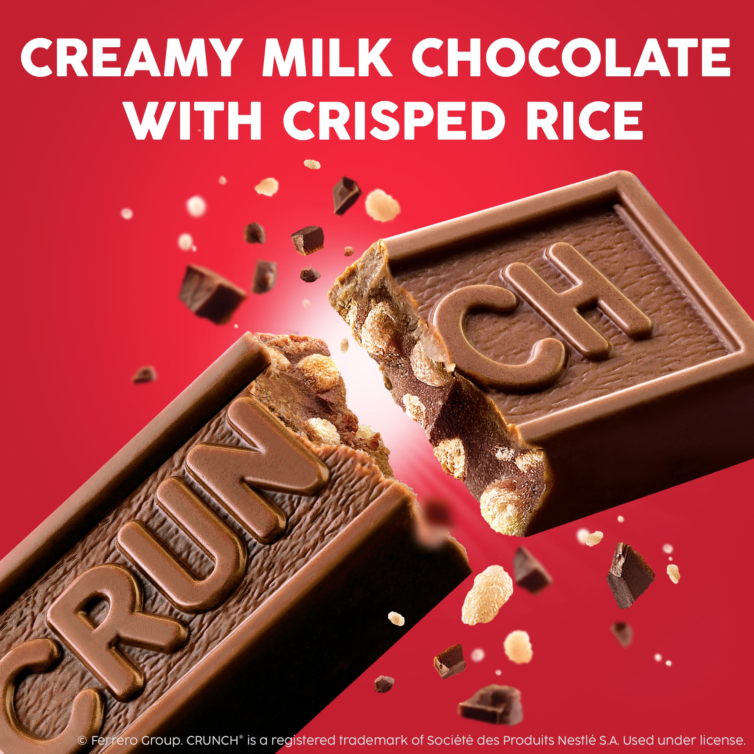 Crunch Giant Bar crisped rice closeup highlights creamy milk chocolate texture