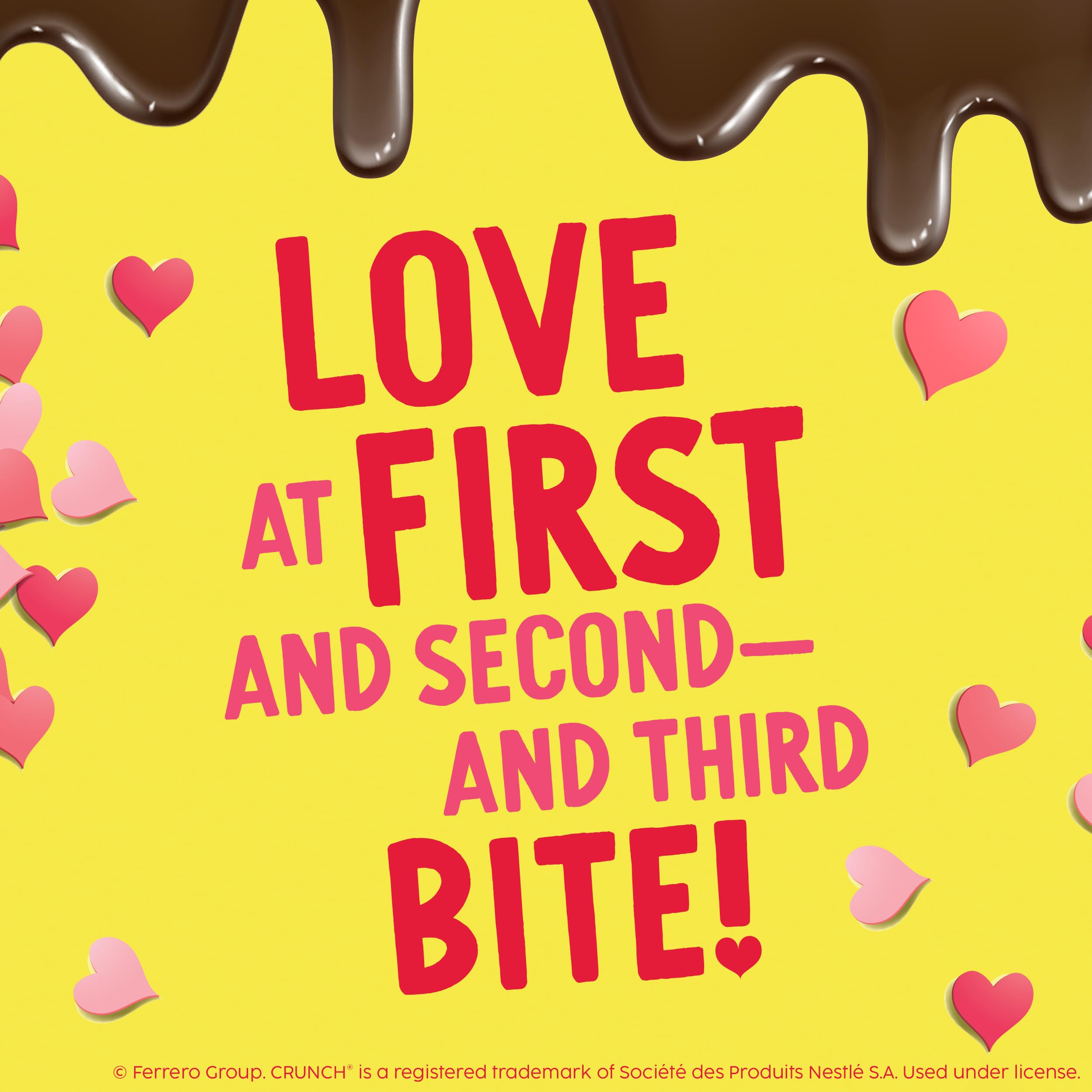 CRUNCH hearts individually wrapped for easy sharing and gifting.