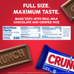 Crunch milk chocolate crisped rice closeup; shows creamy texture and crunchy bite.