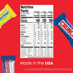 CRUNCH mini bars bag-front, crispy chocolate snack for office breaks.