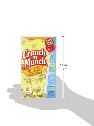Crunch 'n Munch Caramel Popcorn with Peanuts packaged snack designed for travel and tastiness.
