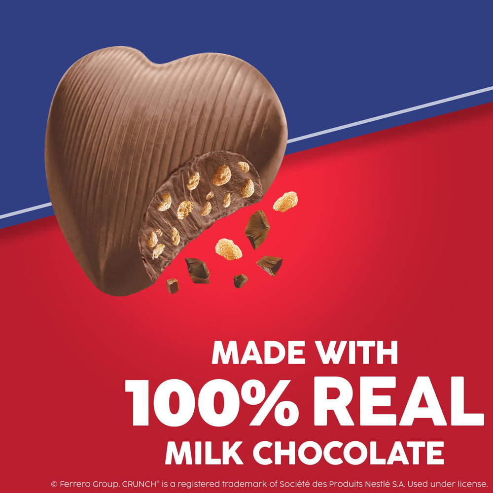 CRUNCH 9 oz bag showcased for Valentine’s Day celebrations.