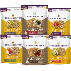 Crunchmaster multiseed crackers Original pack on a snack board for quick snacking