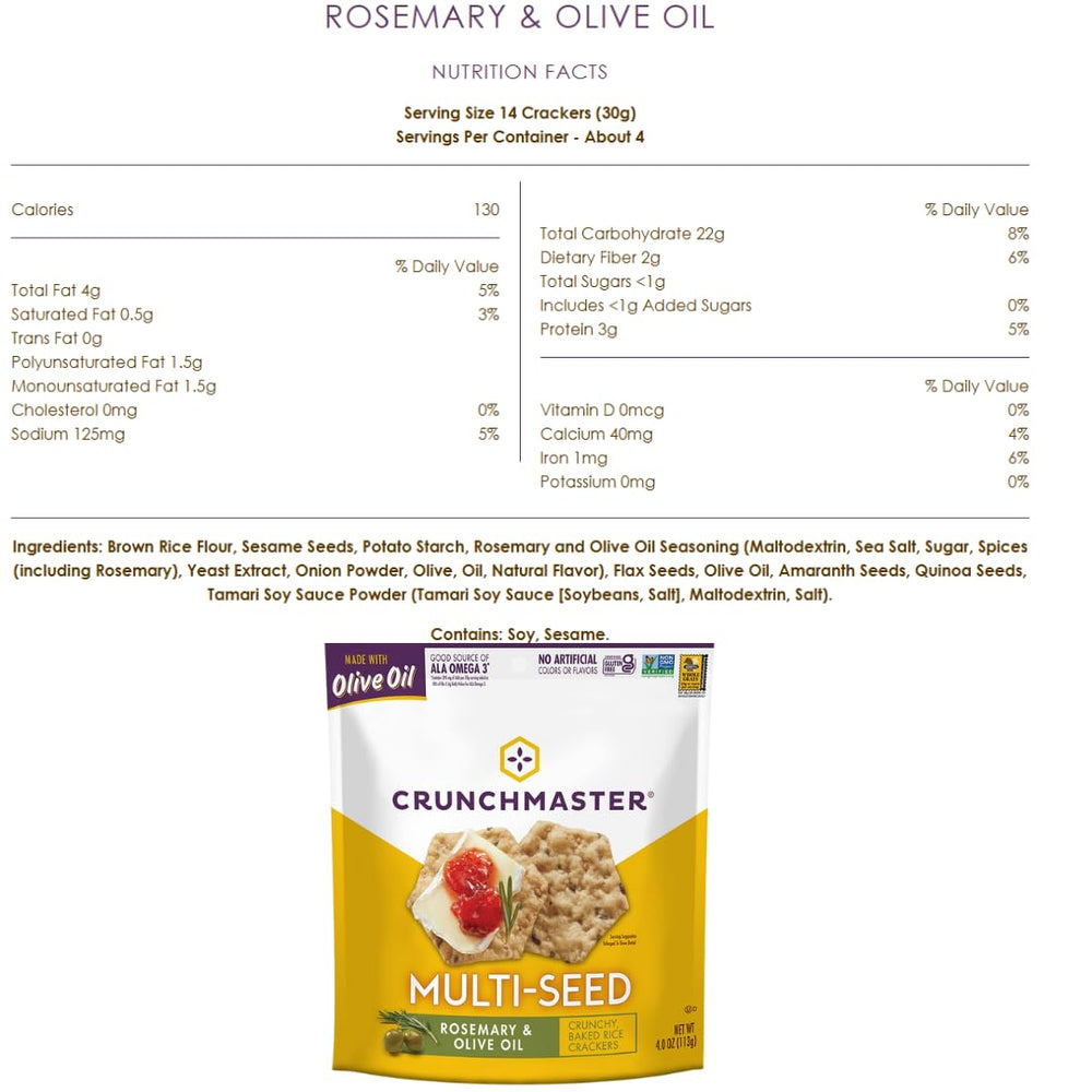 Crunchmaster multiseed crackers Sea Salt beside hummus for dipping