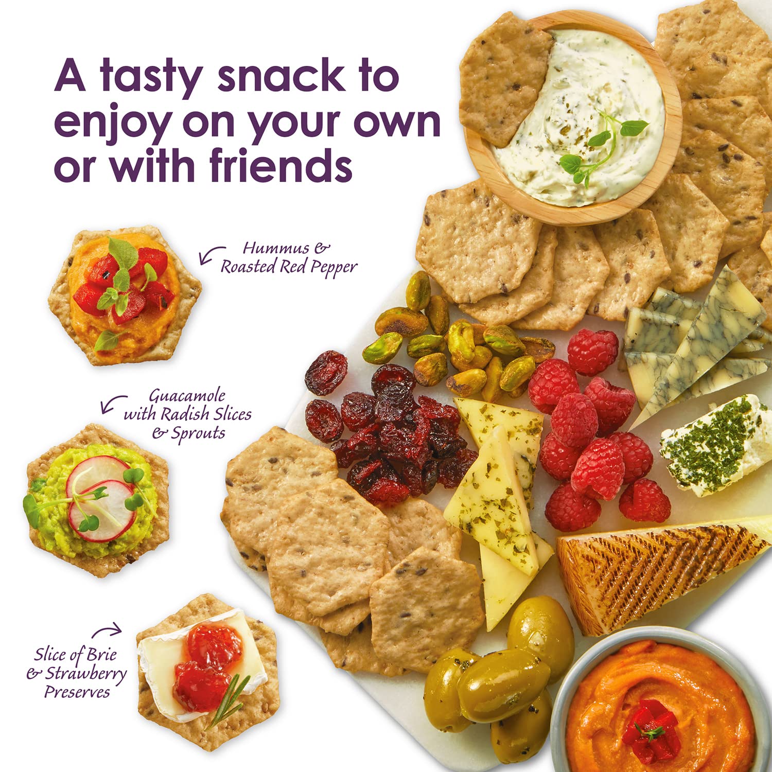 Crunchmaster roasted garlic crackers ideal for dipping