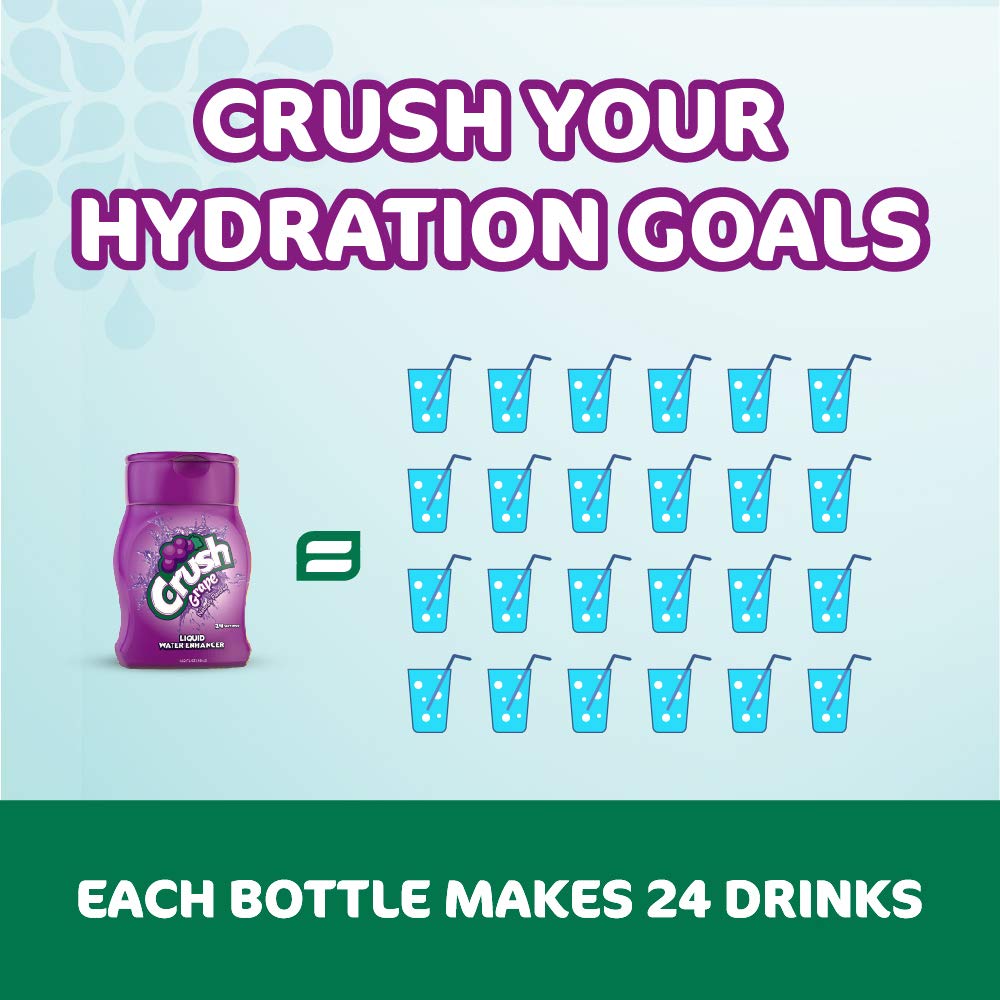 Crush Grape glass of water refreshed with fruity flavor