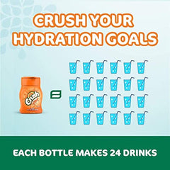 Crush liquid water enhancer poured into water for instant flavor.