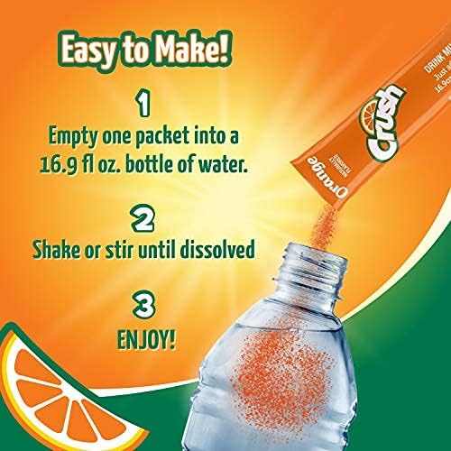 Crush Orange sugarfree-label signals a refreshing guilt-free beverage.