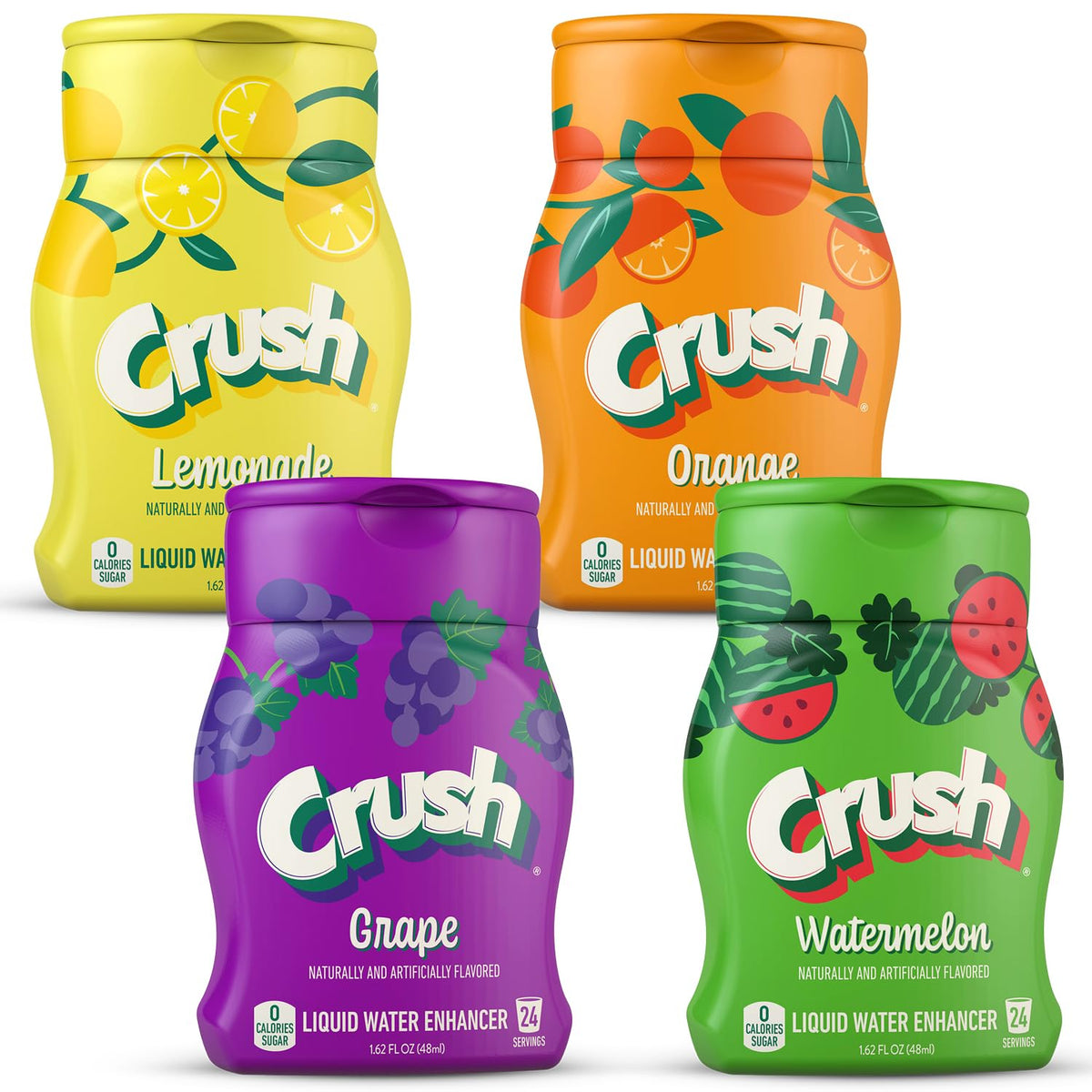 Crush summer variety liquid water enhancer bottle provides flavorful hydration on the go.