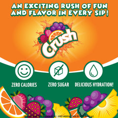 Crush liquid water enhancer pours into water for instant flavor