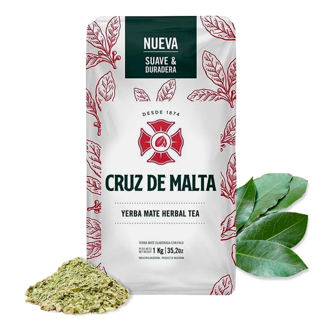 CRUZ DE MALTA loose-leaf yerba mate tea ready for traditional gourd or French press.