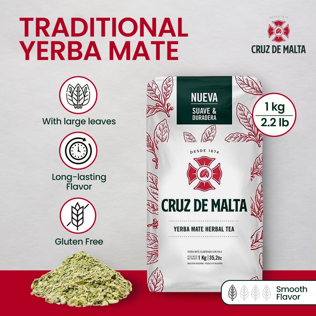 CRUZ DE MALTA yerba mate authentic Argentine flavor in cup
