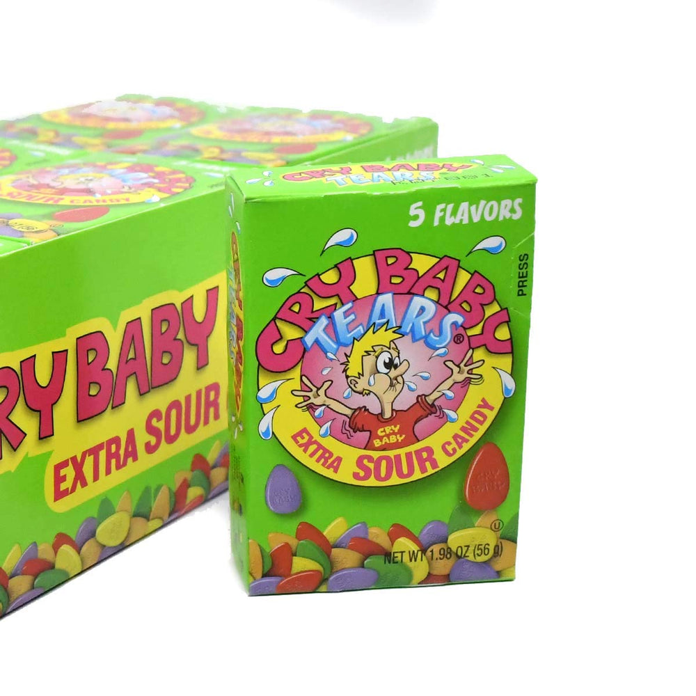 Cry Baby Tears label showing kosher, peanut-free, gluten-free options