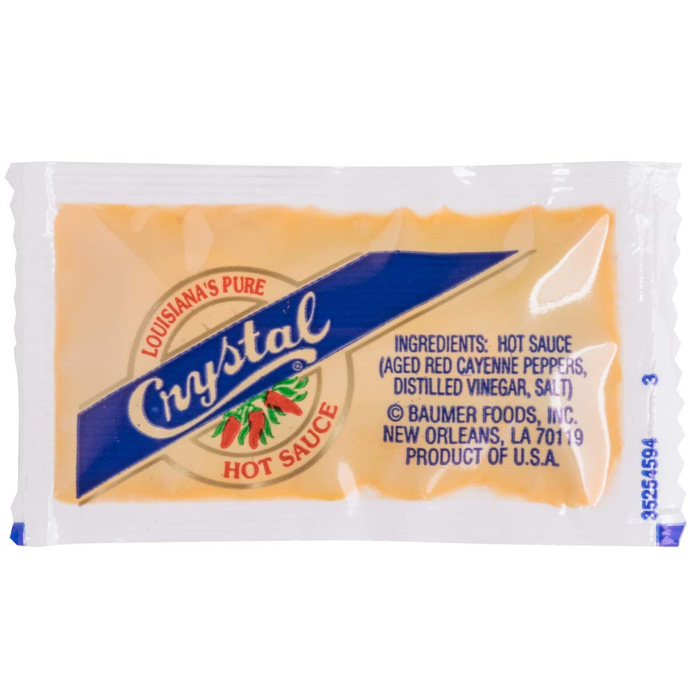 Crystal hot sauce 7g packet for convenient on-the-go flavor enhancement