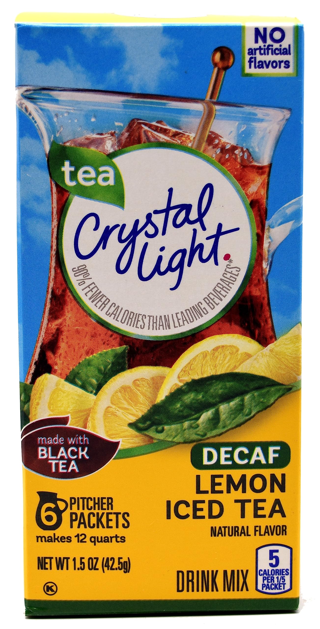 Crystal Light 3-pack decaf lemon iced tea canisters for easy refreshing beverages