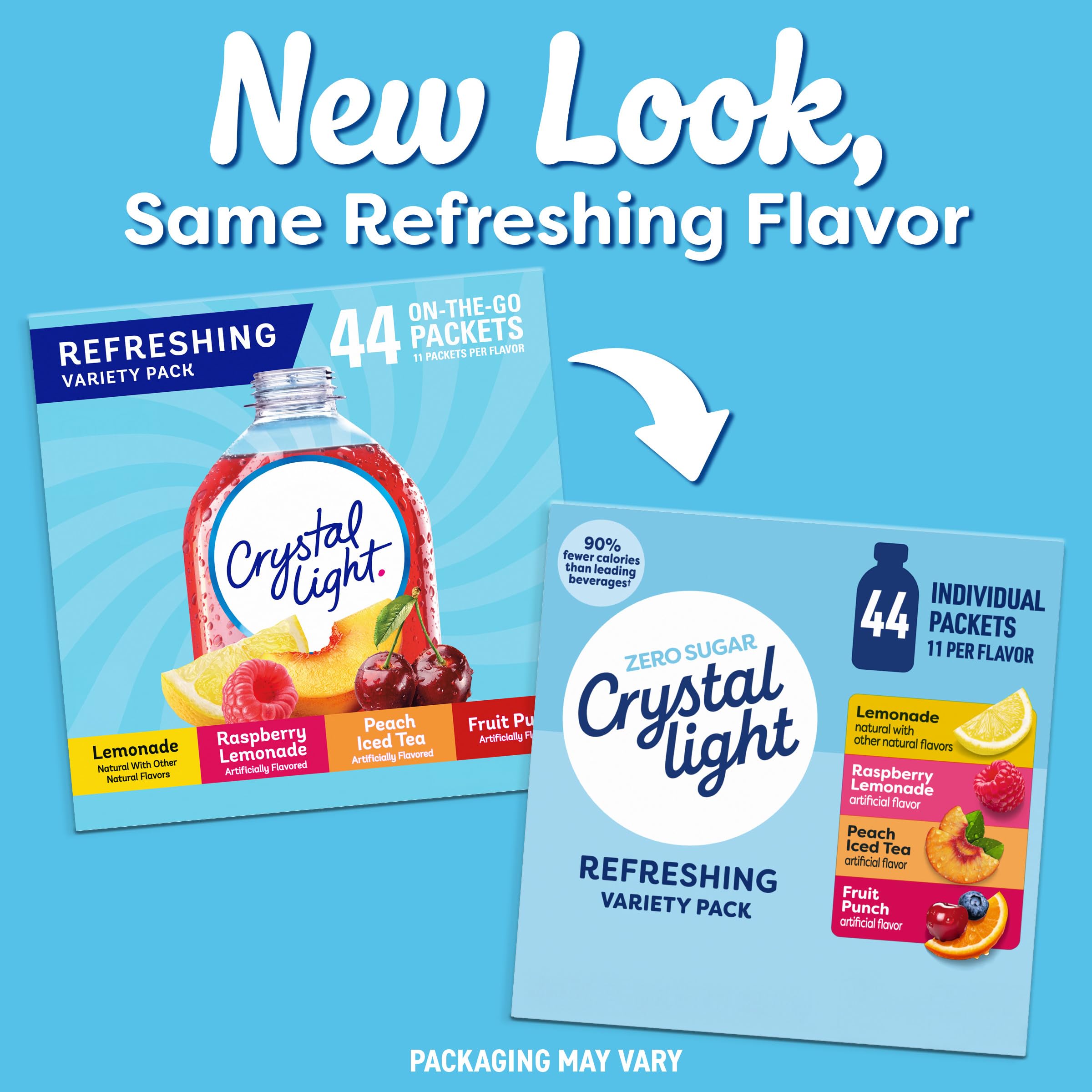 Crystal Light peach iced tea packets for a sunny, flavorful sip.
