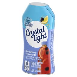 Crystal Light bottle close-up focusing on natural flavor label