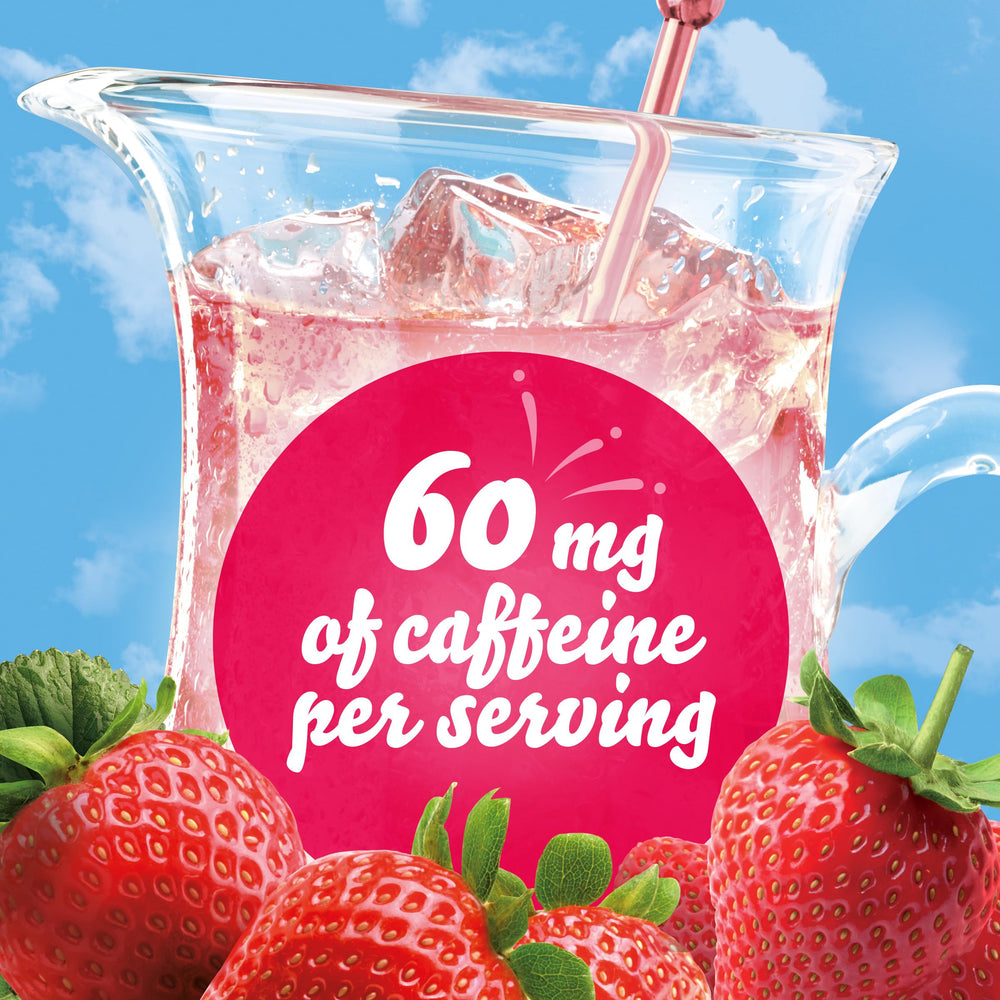 Crystal Light packet with sixty milligrams of caffeine per serving for energy.