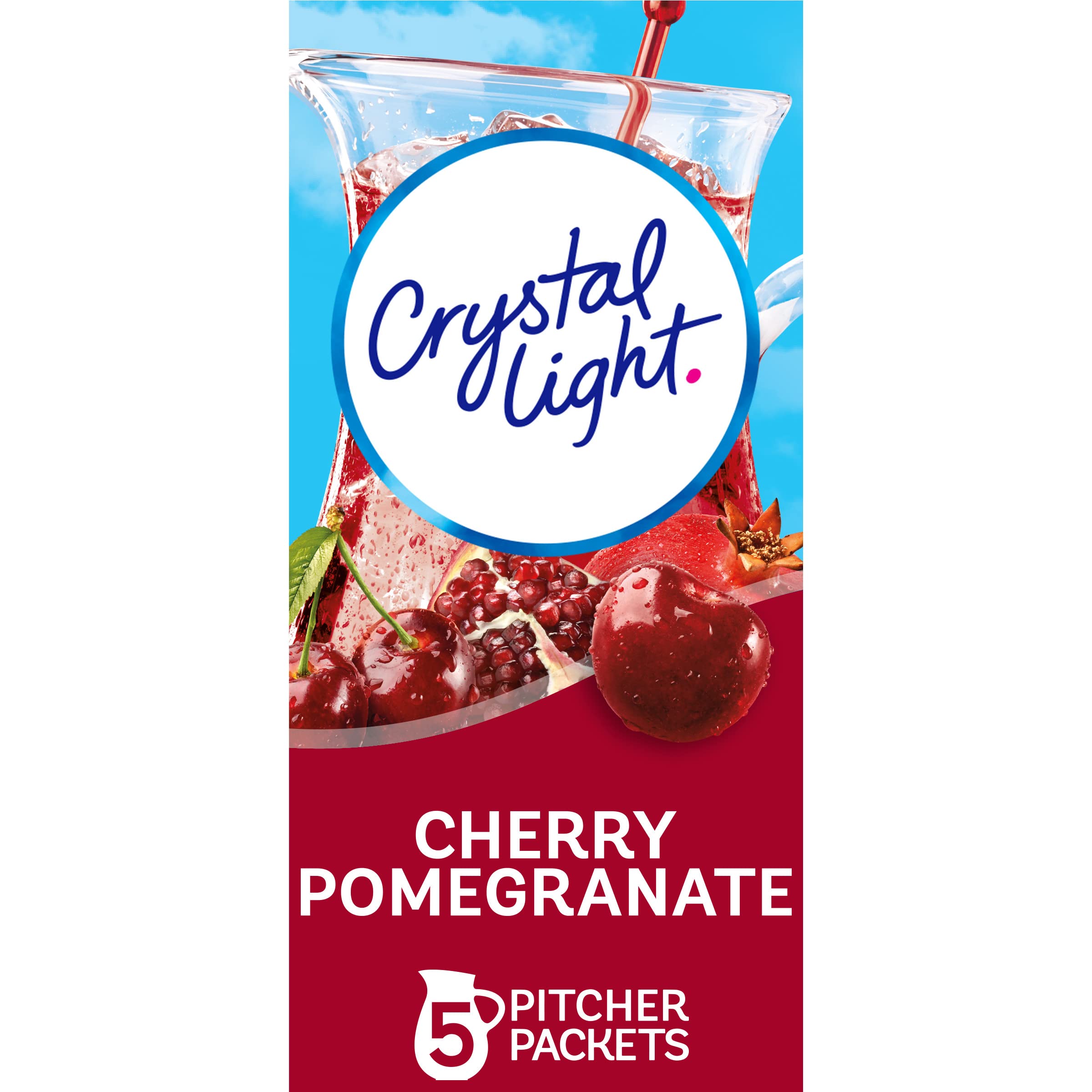 Crystal Light Cherry Pomegranate powder, vibrant mix for a fruity, low-calorie refreshment