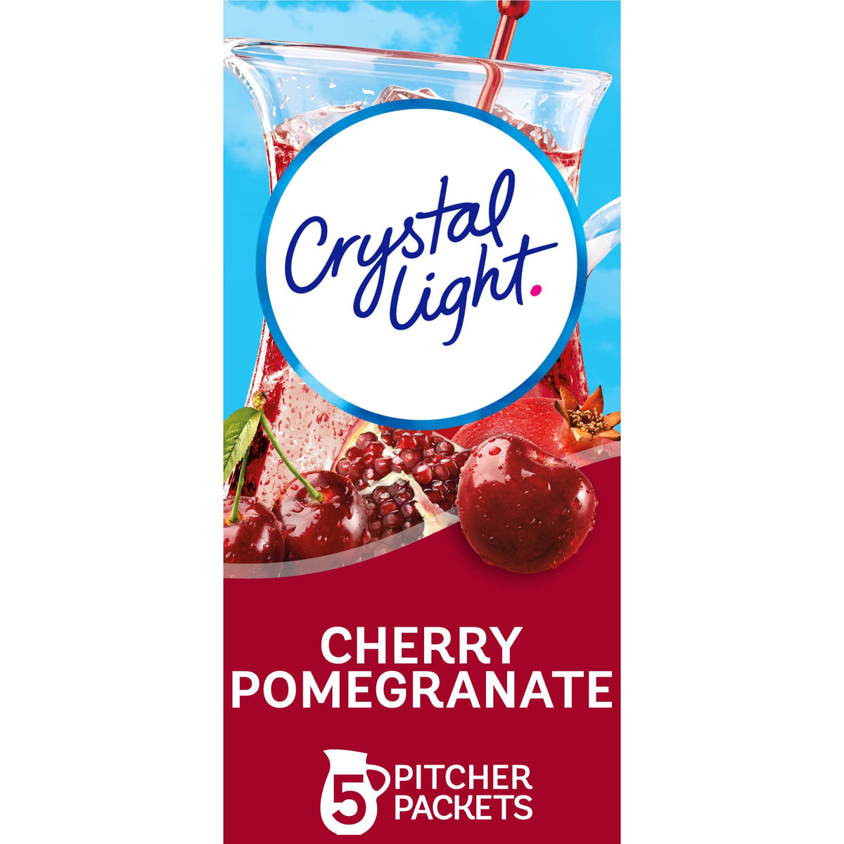 Crystal Light Cherry Pomegranate powder, vibrant mix for a fruity, low-calorie refreshment