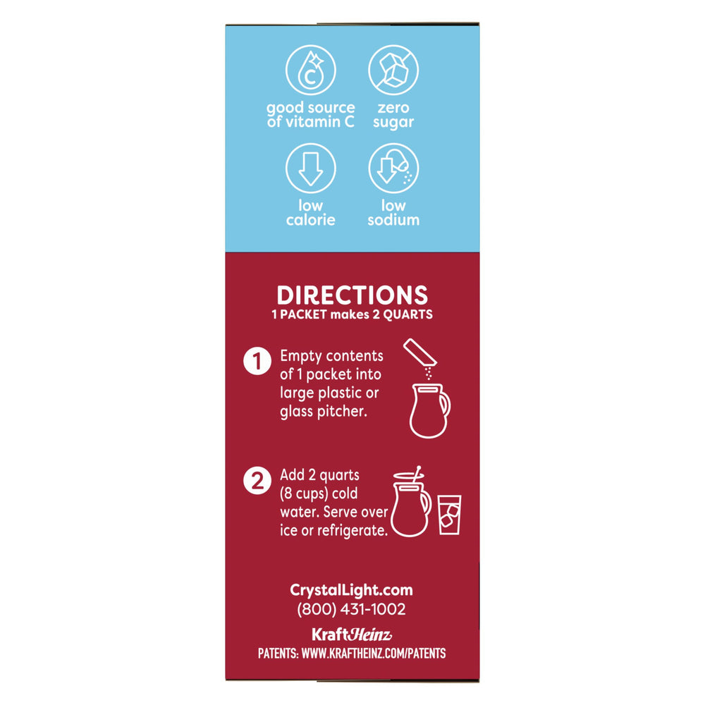 Crystal Light Cherry Pomegranate shelf storage keeps packets neatly organized.