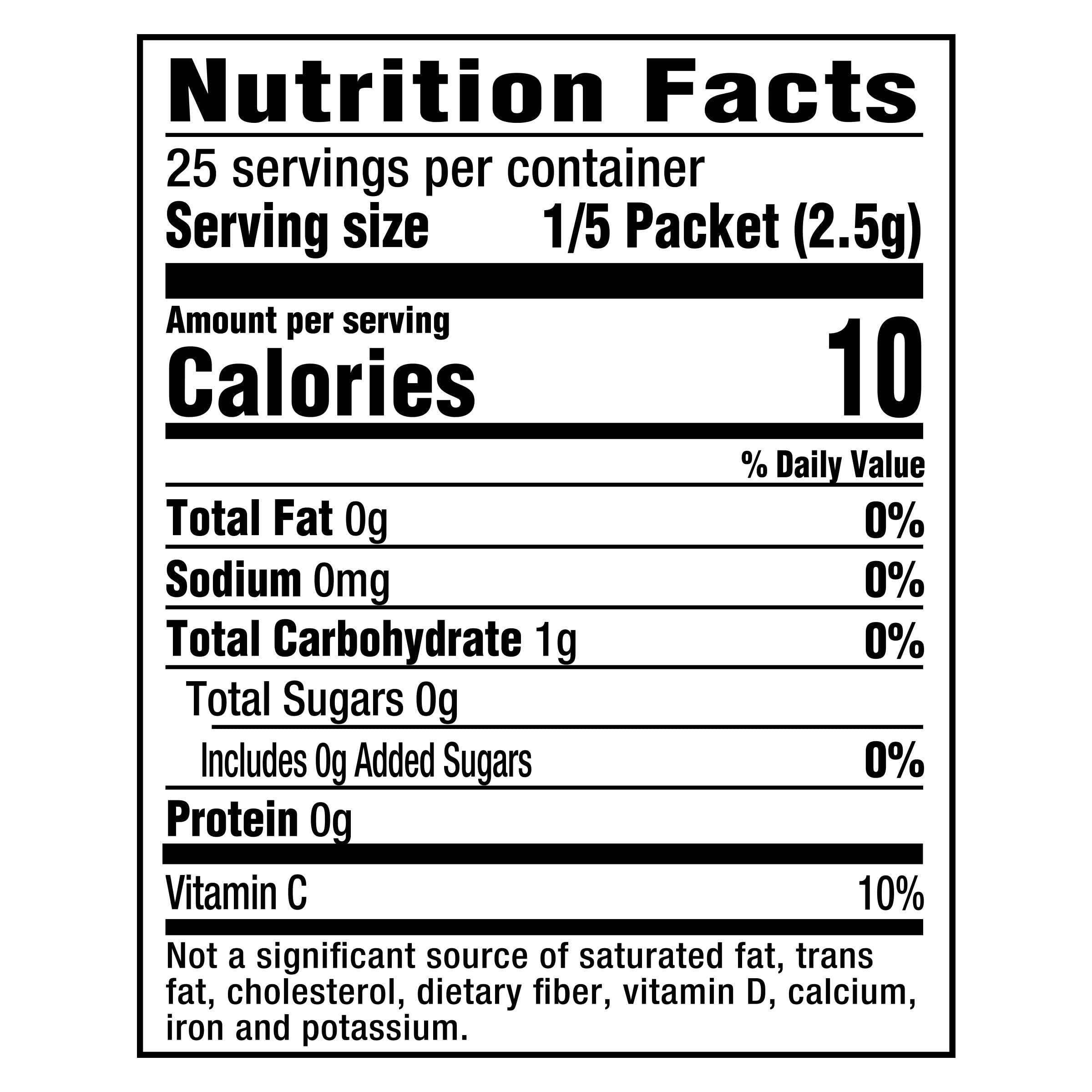 Crystal Light Cherry Pomegranate zero sugar label highlights a guilt-free flavor option.