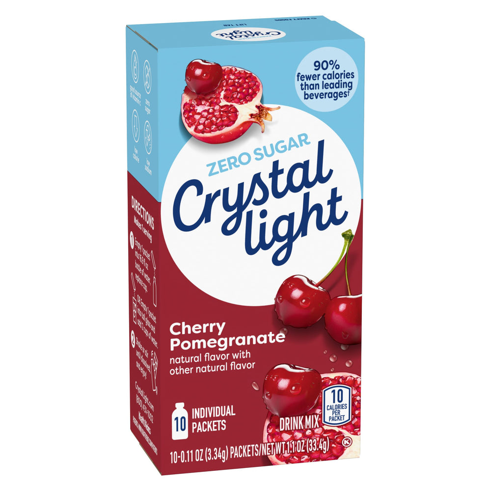 Crystal Light chilled glass with ice highlights a refreshing sip