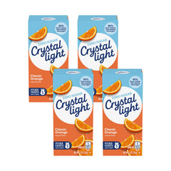Crystal Light Classic Orange pitcher packets ready to mix for zero-sugar hydration.