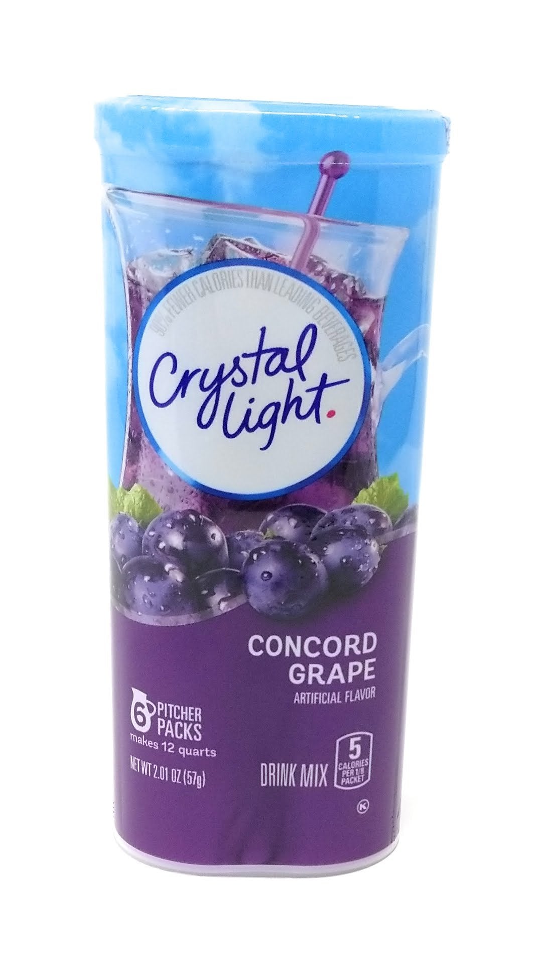 Crystal Light Concord Grape canister for quick, flavorful hydration.