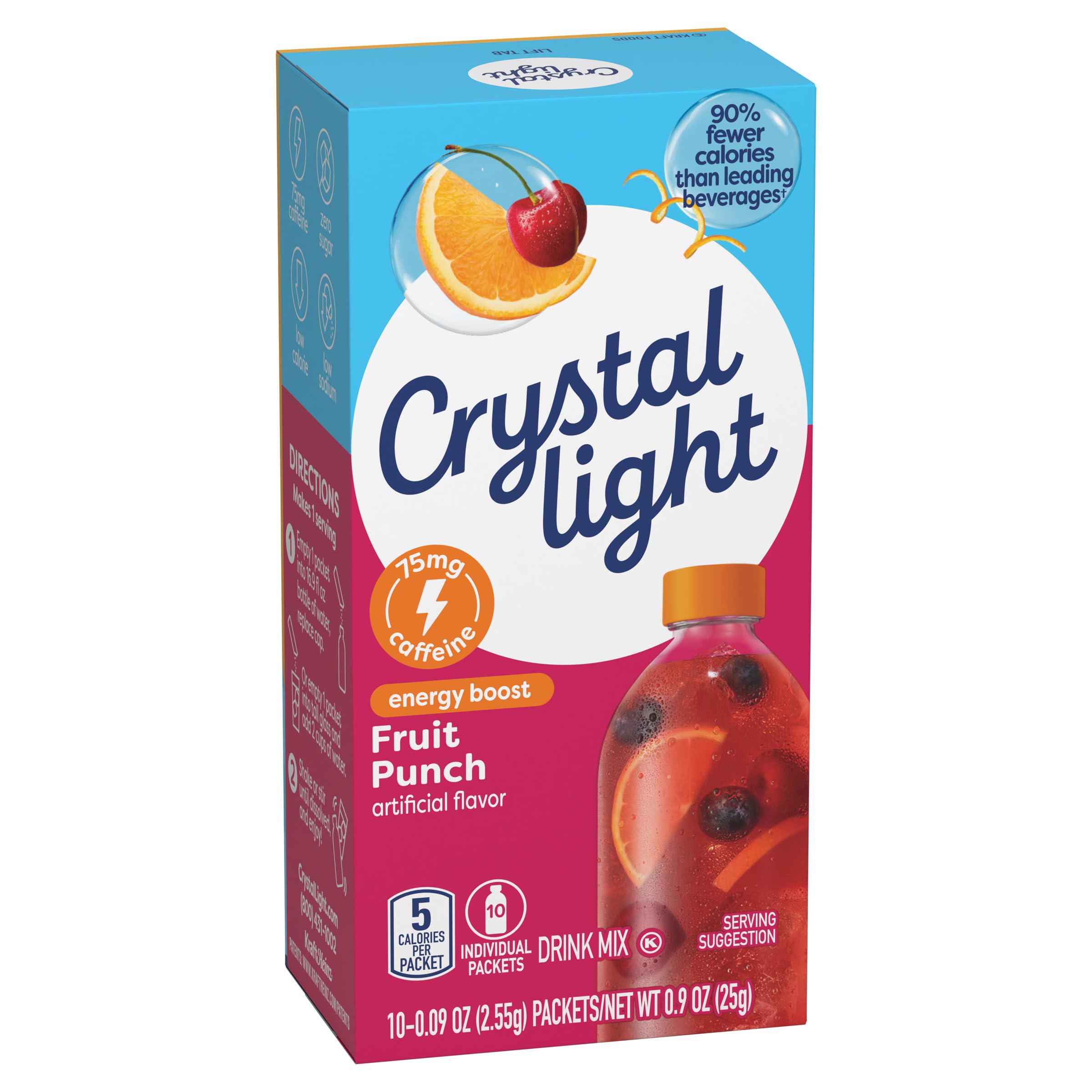 Crystal Light Energy Boost Fruit Punch cup ready to drink