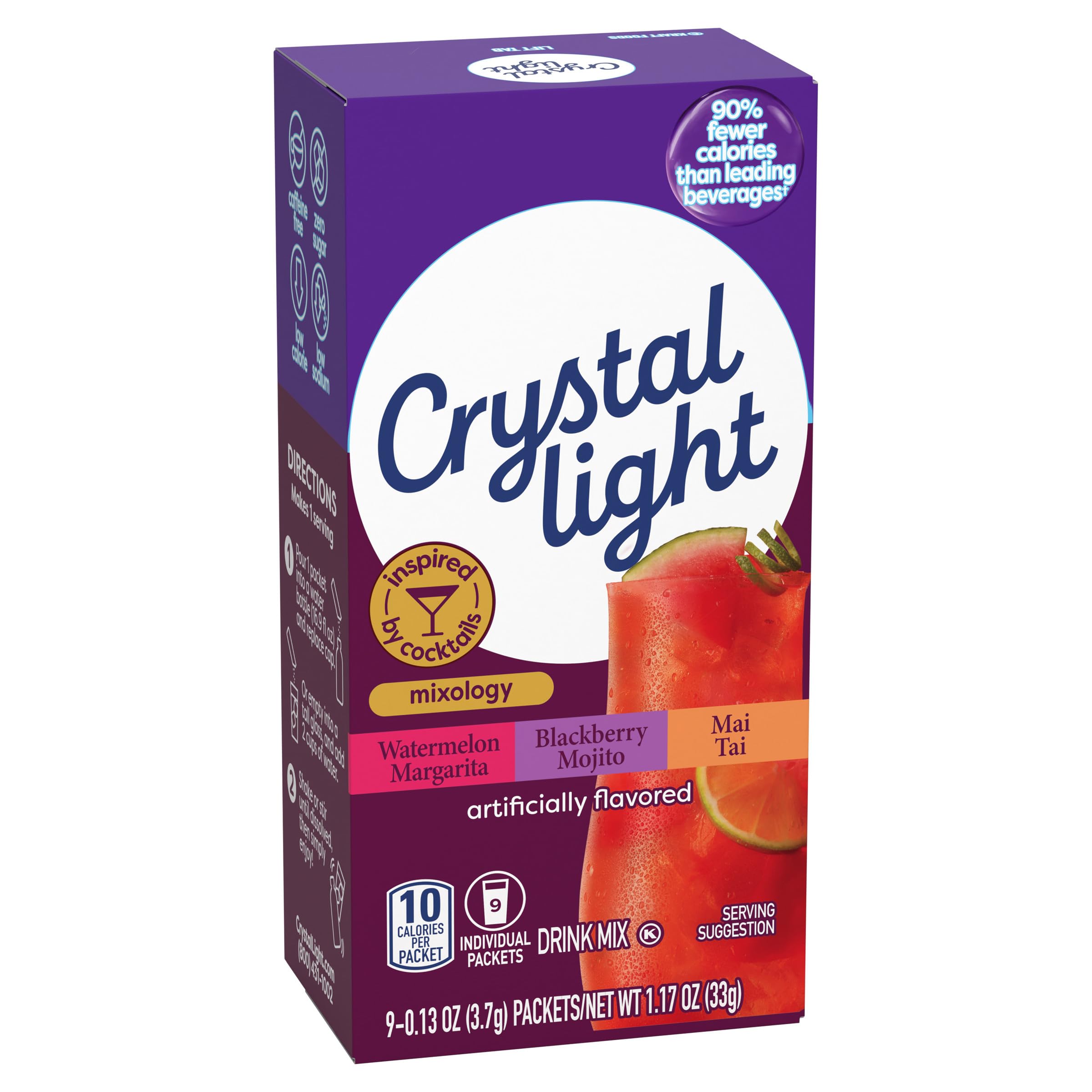 Crystal Light Energy Boost range display for an afternoon pick-me-up