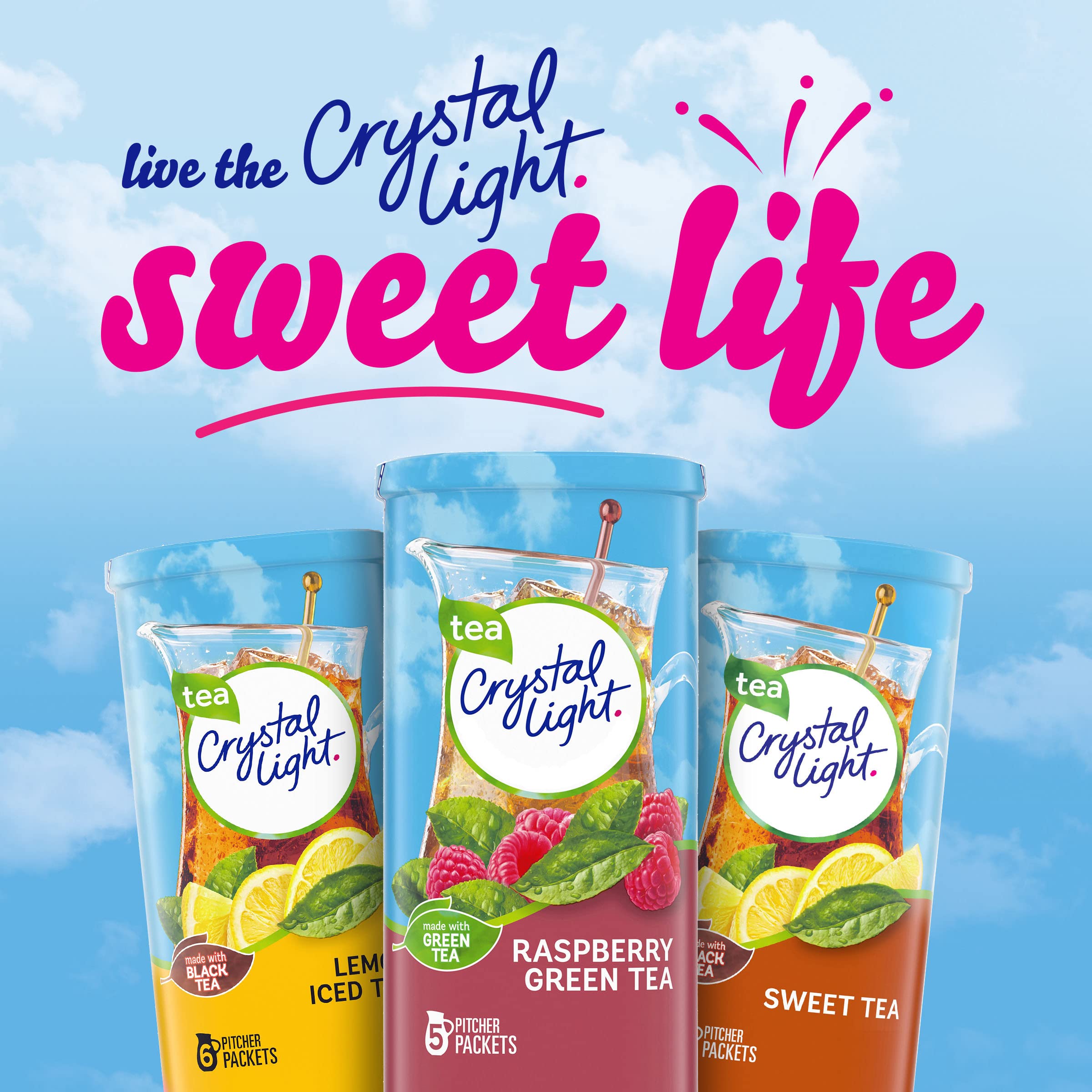 Crystal Light 5-calorie per serving detail featured on packaging.