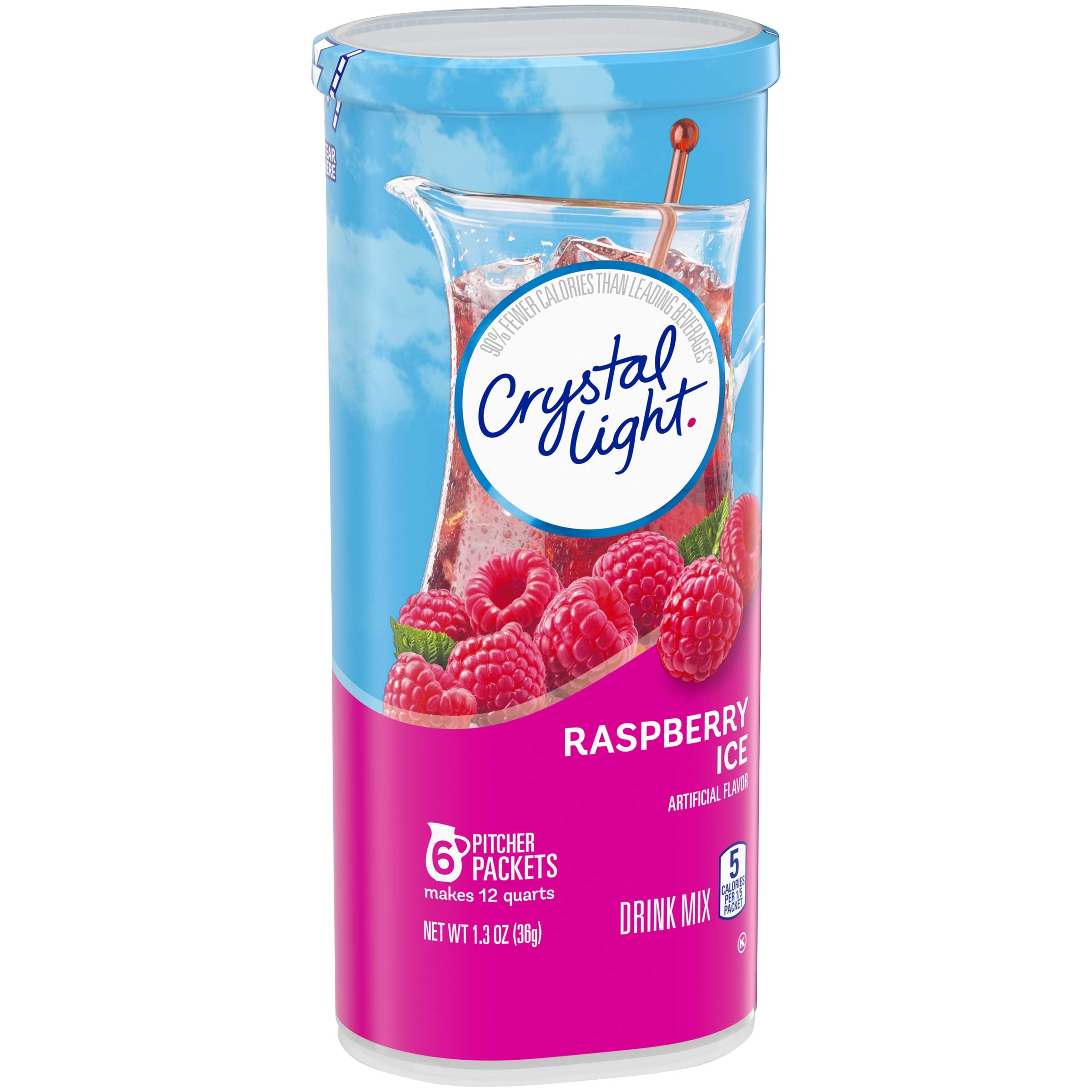 Crystal Light canister stored in fridge, ready for a refreshing pitcher.