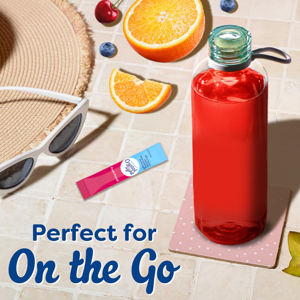 Crystal Light Fruit Punch family-friendly flavor ideal for quick hydration moments.