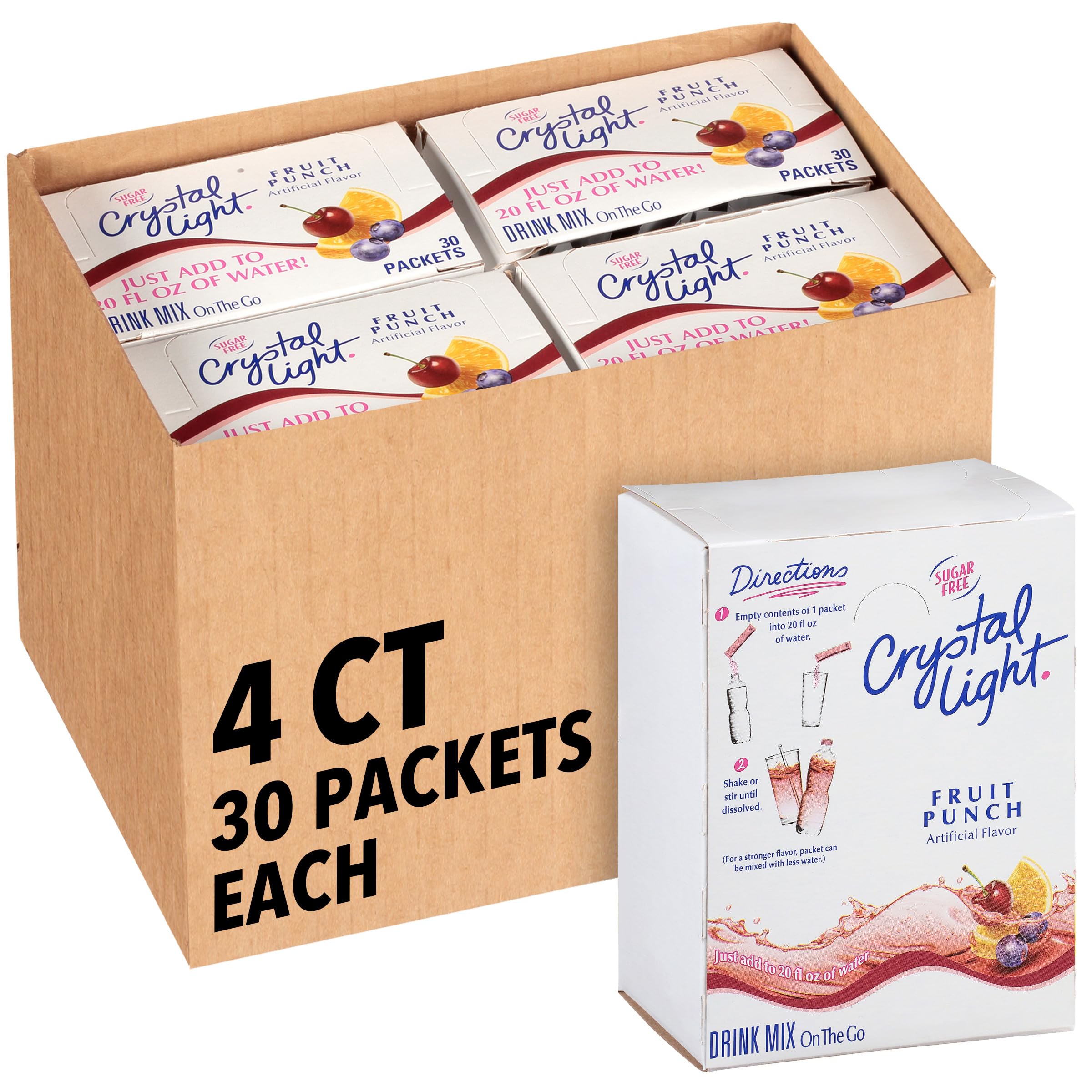 Crystal Light Fruit Punch on-the-go packets for zero-calorie flavor in water