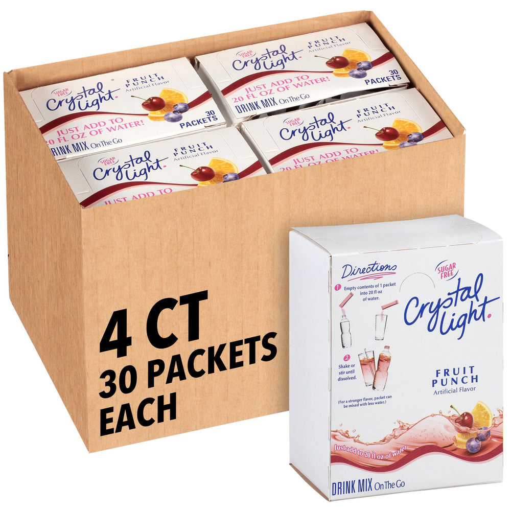 Crystal Light Fruit Punch on-the-go packets for zero-calorie flavor in water