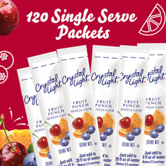 Crystal Light Fruit Punch packets offer zero sugar with about 10 calories per serving