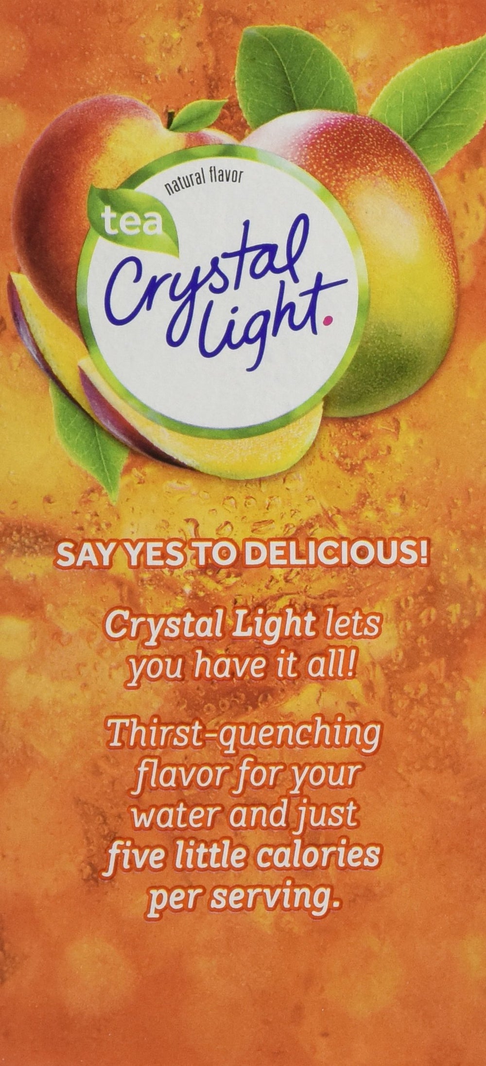 Crystal Light Green Tea Peach Mango being poured into a glass for hydration.