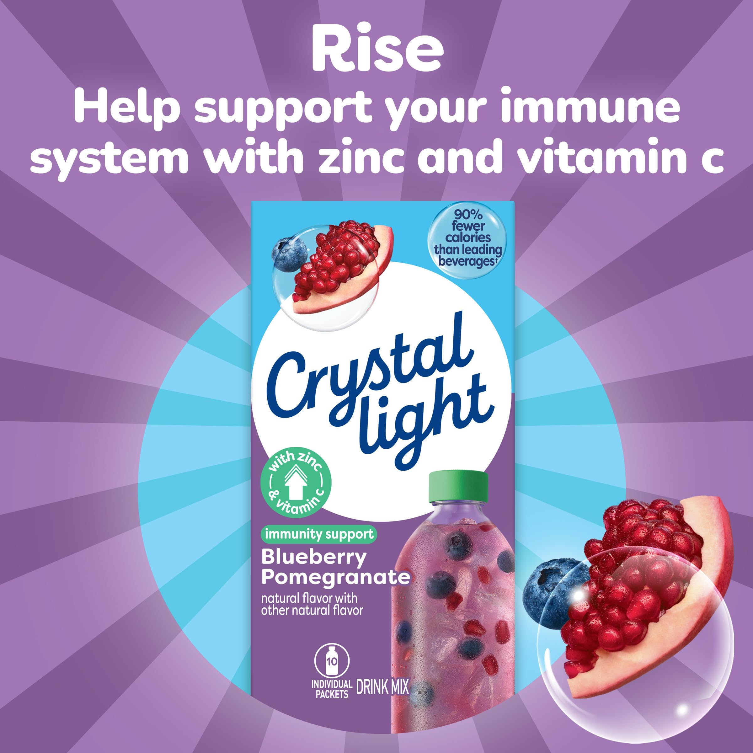 Crystal Light Immunity Support kitchen scene with prepared drink.
