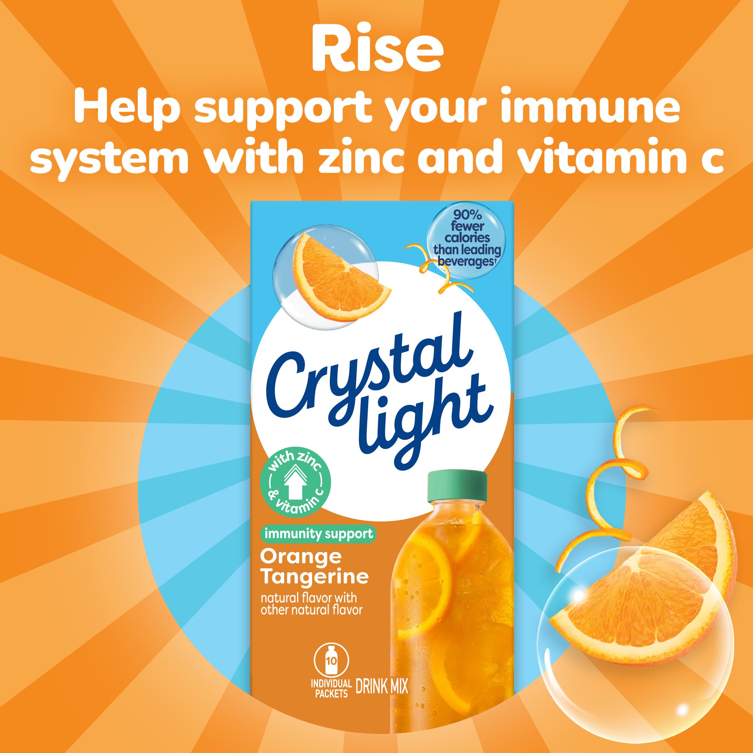 Crystal Light Immunity zero sugar label on the packet