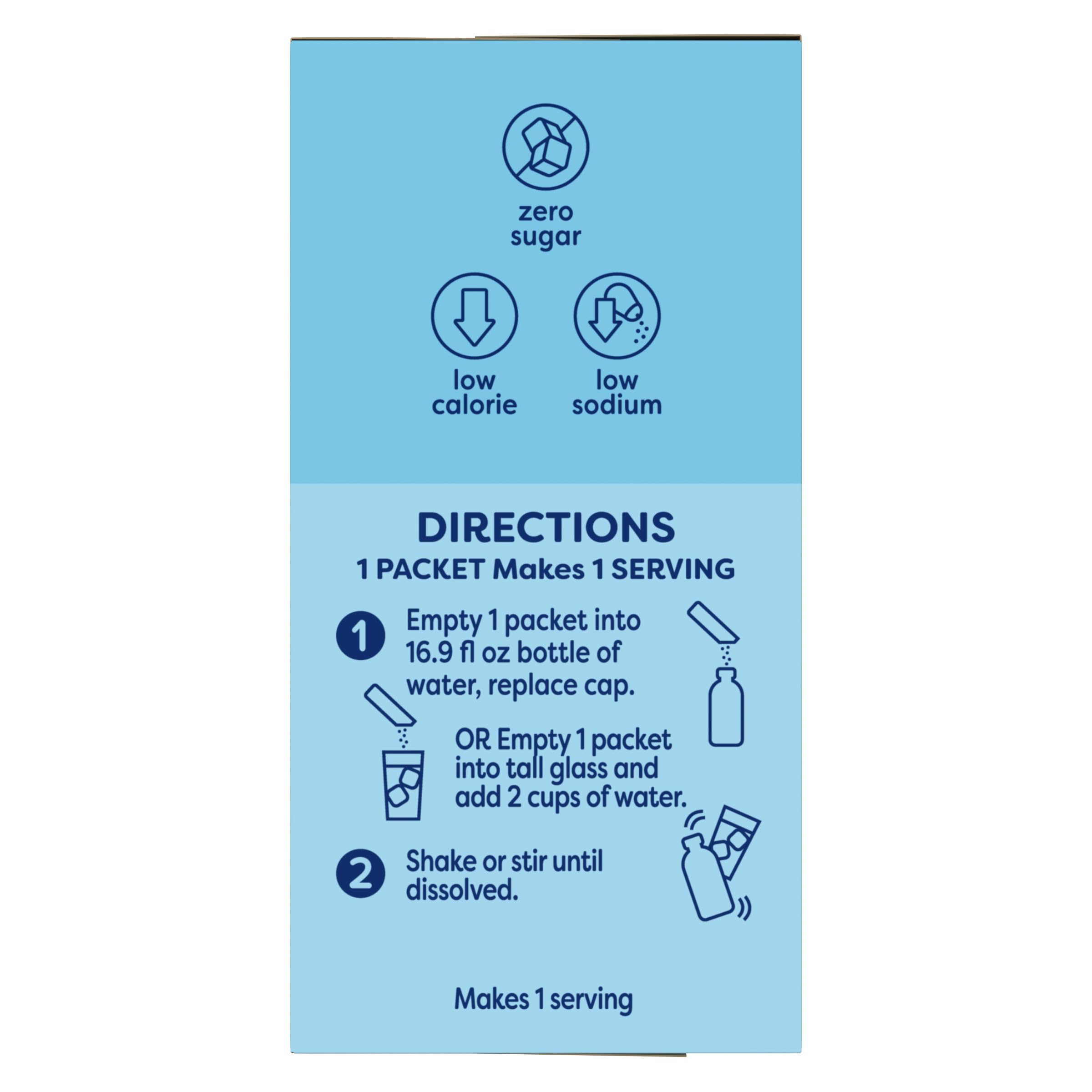 Crystal Light on-the-go flavor suitable for kids and adults.