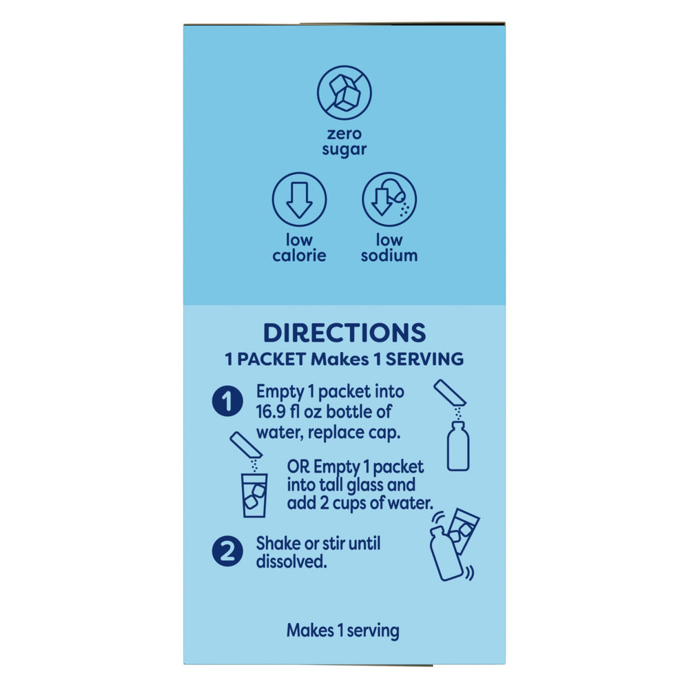 Crystal Light on-the-go flavor suitable for kids and adults.
