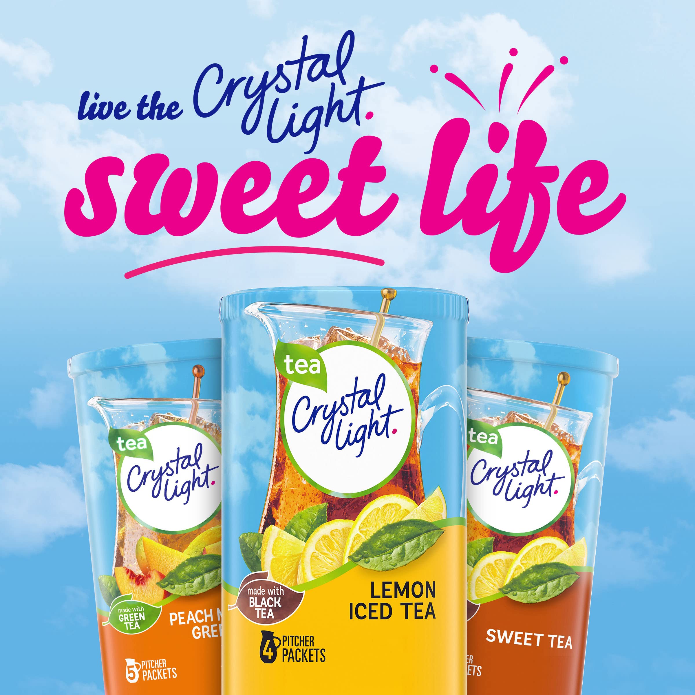 Crystal Light Lemon Iced Tea dissolving in water for quick flavor.