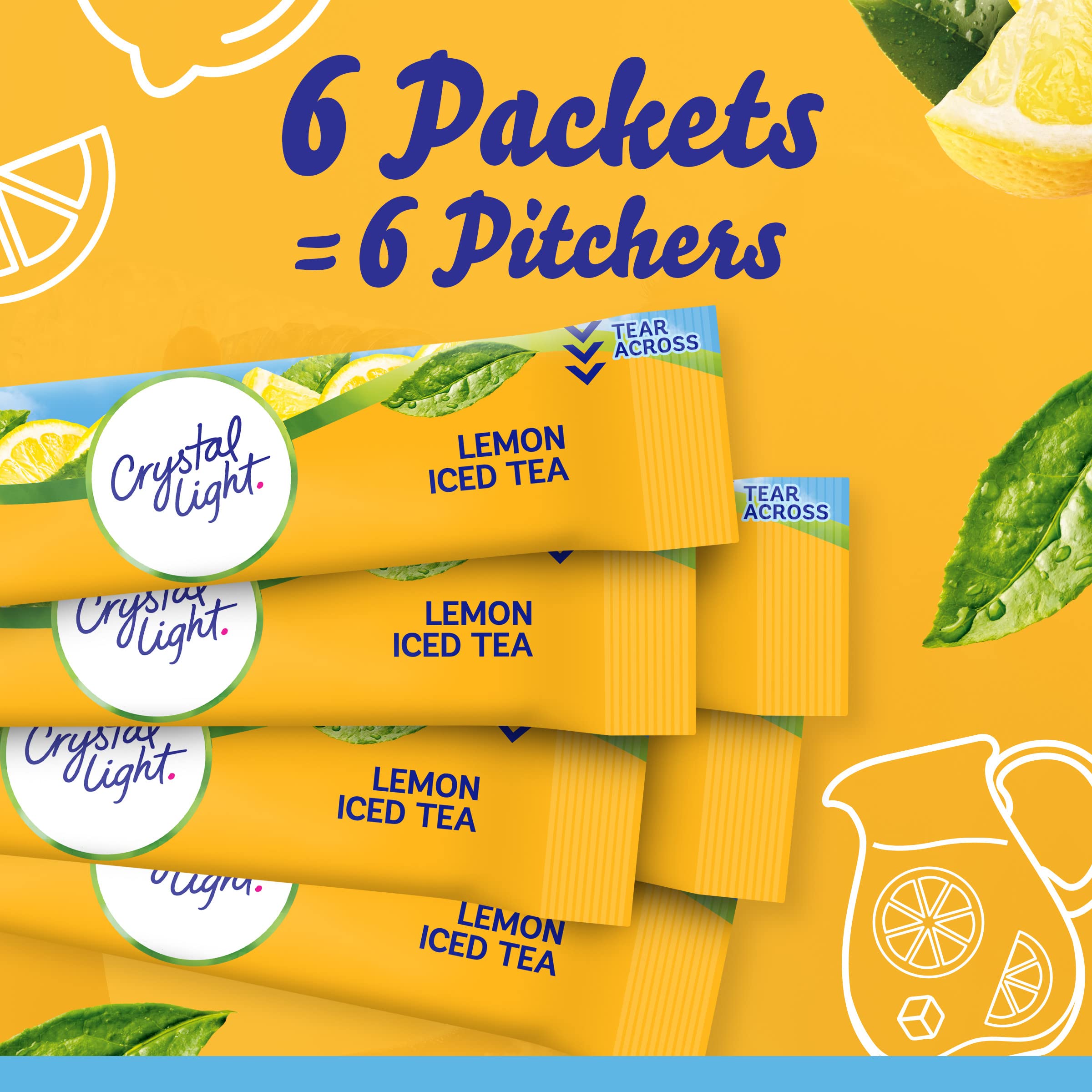 Crystal Light Lemon Iced Tea nutrition label emphasizing low calories