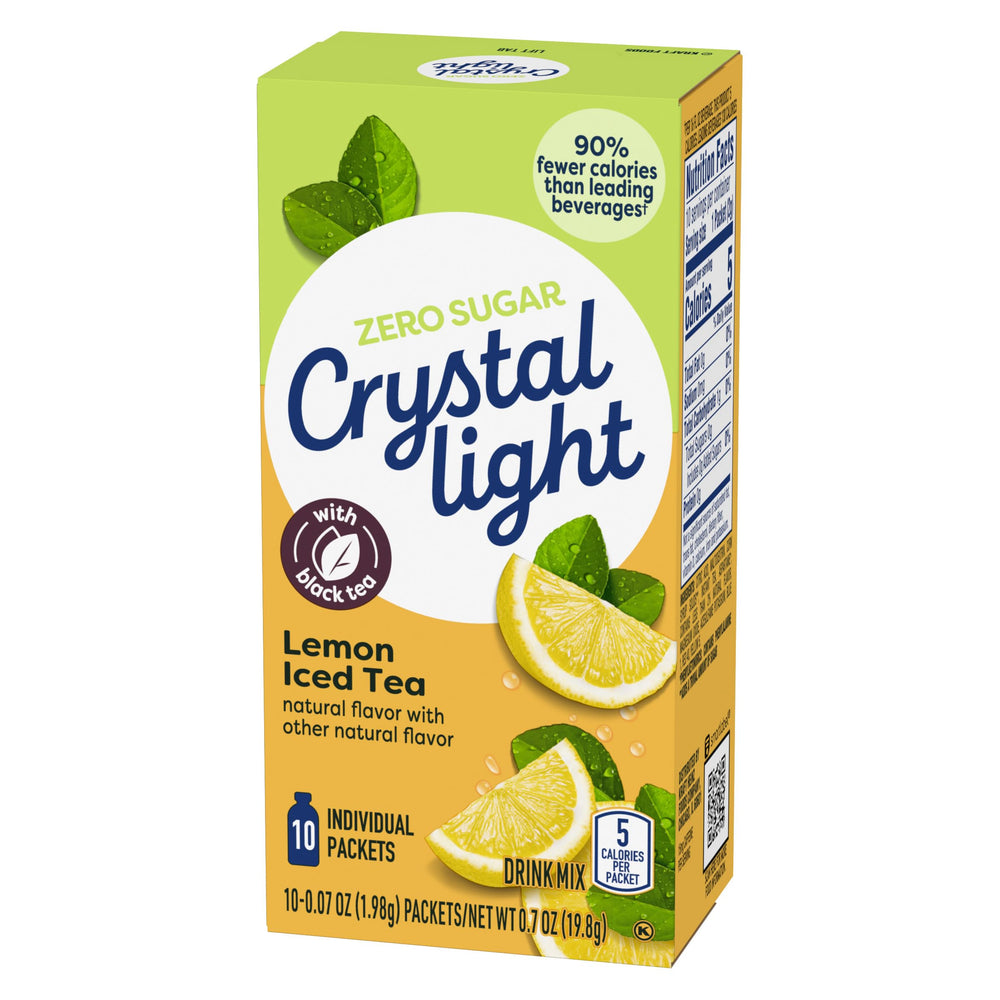 Crystal Light Lemon Iced Tea on-the-go bag scene for portable flavor anytime